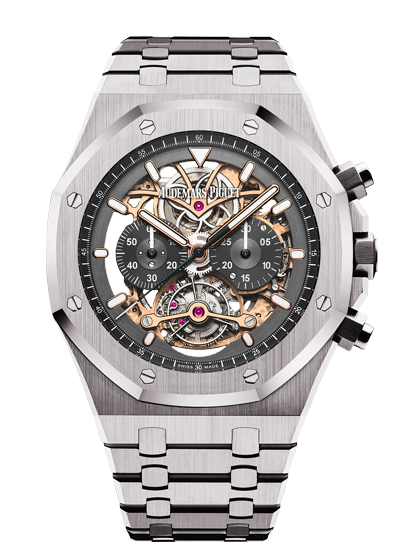 2018 Replica Audemars Piguet ROYAL OAK TOURBILLON CHRONOGRAPH OPENWORKED watch 26347TI.OO.1205TI.01